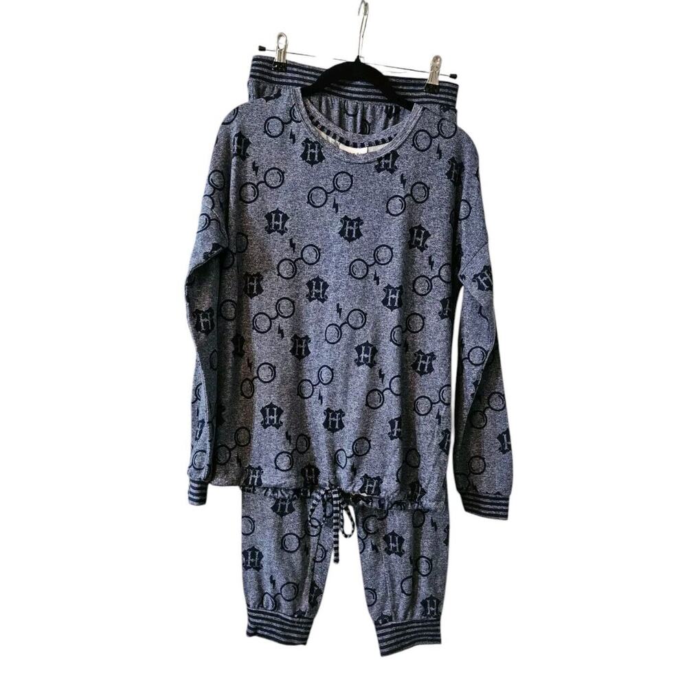 Wizarding World Harry Potter Pajama Set Size SM Blue Shirt Jogger Pants Glasses